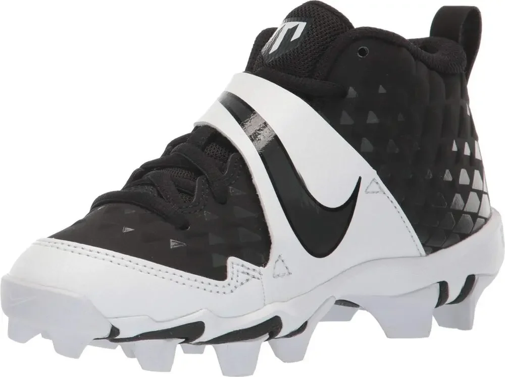 NIKE KIDS' FORCE TROUT 6 KEYSTONE BASEBALL CLEATS BLACK/WHITE, NUMERIC_4_POINT_5